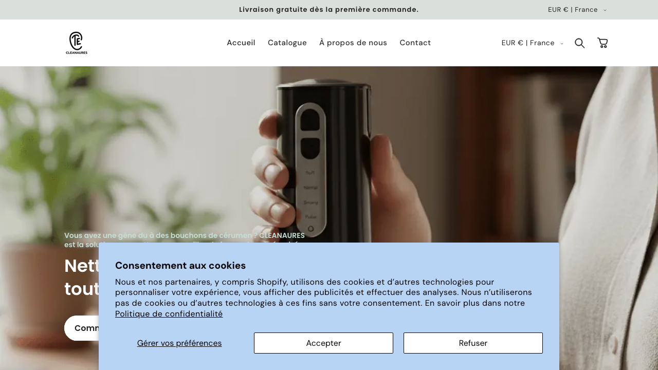 Capture d'écran du site Cleanaures